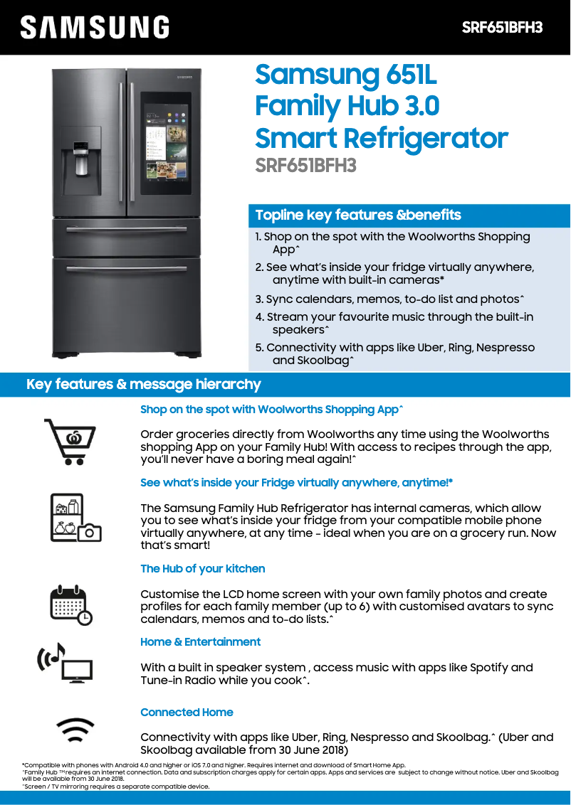First page image of the manual for SRF651BFH3