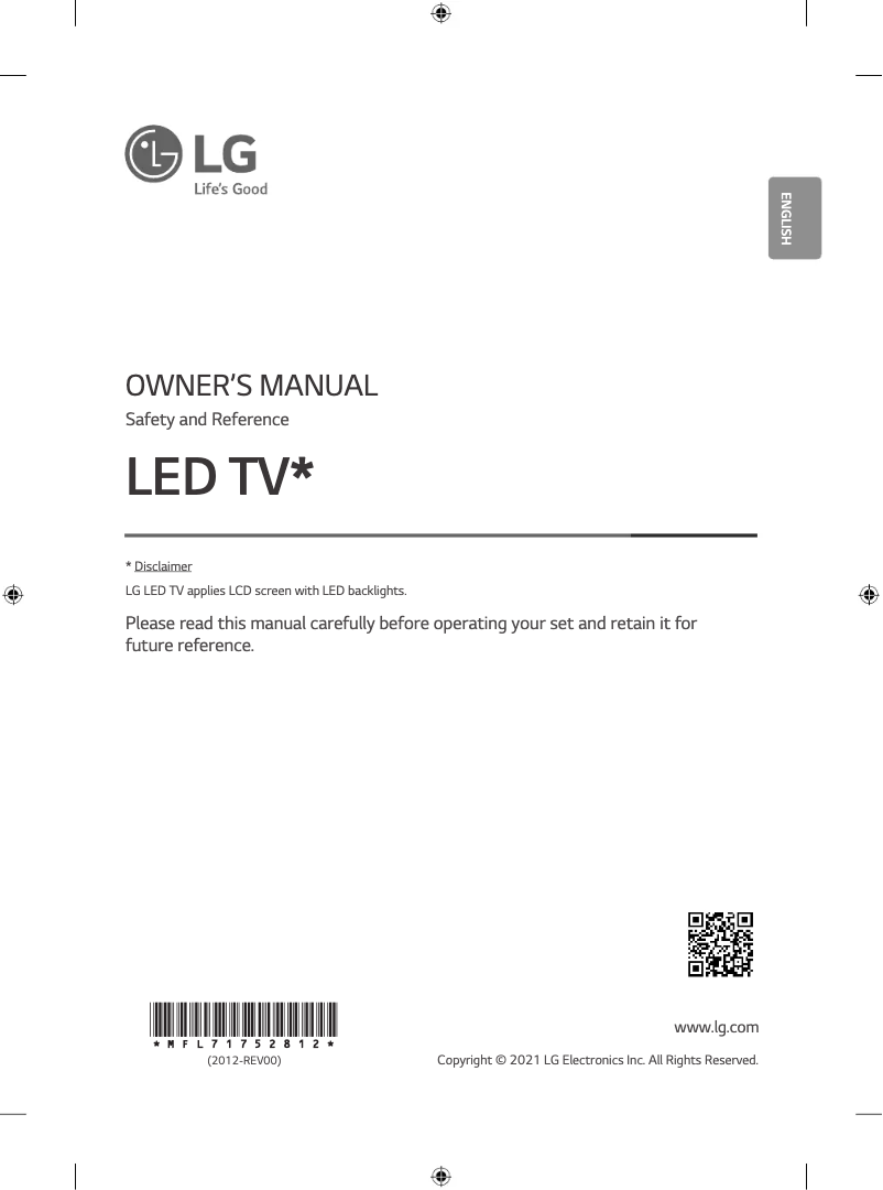 Page 1 of the manual User Manual LG 50UP8000PTB