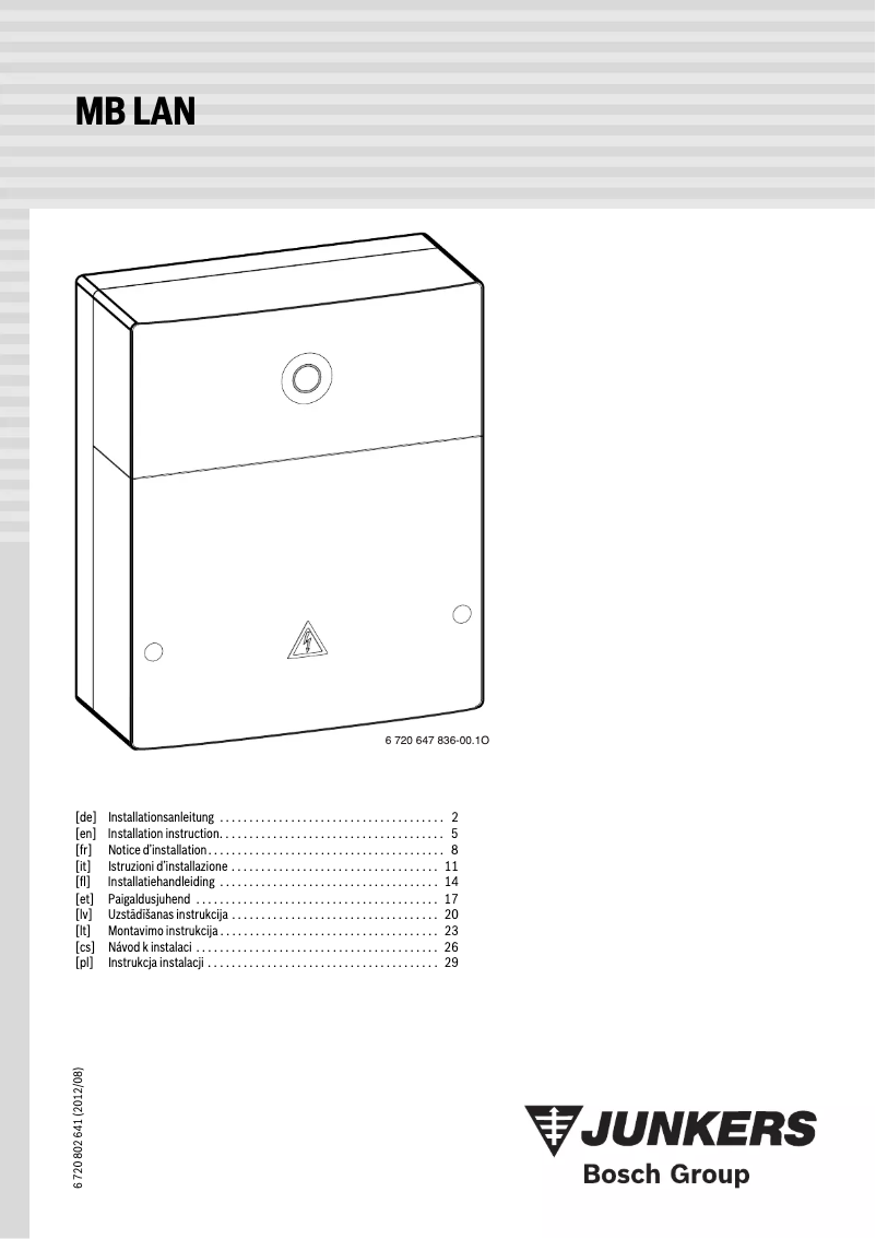 First page image of the manual for MB 100 LAN
