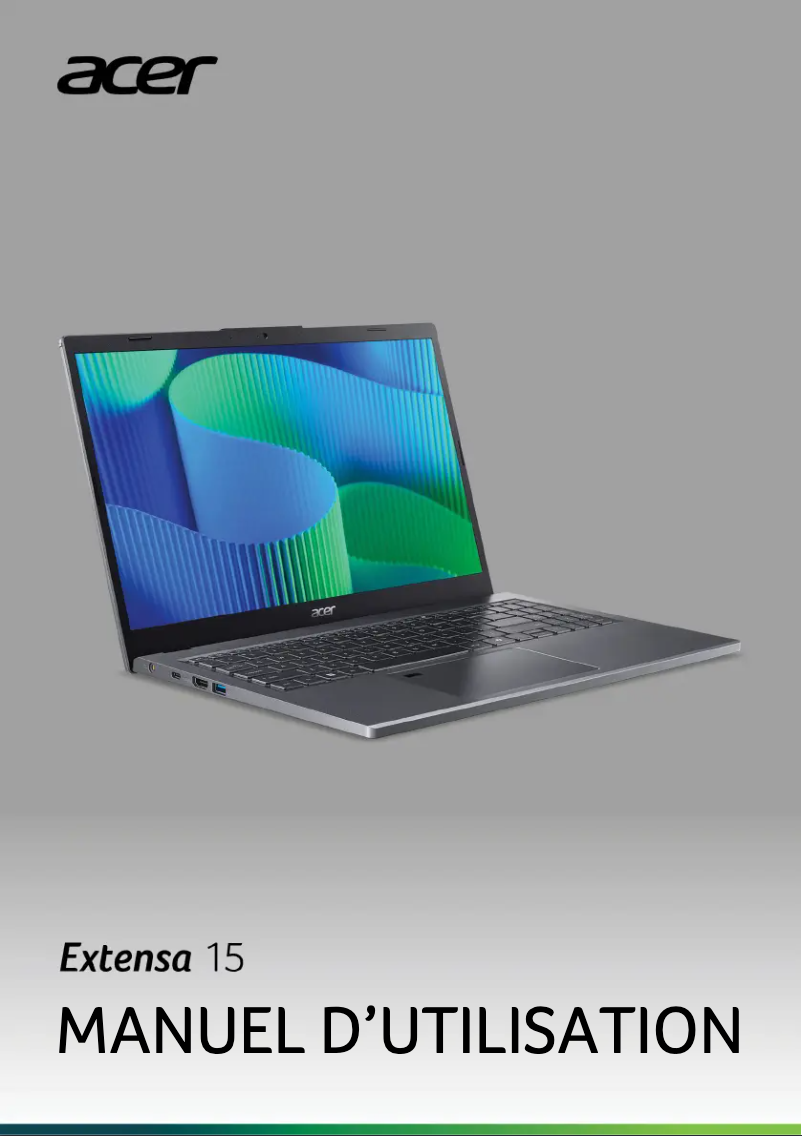 Page 1 of the manual User Manual Acer Extensa 15