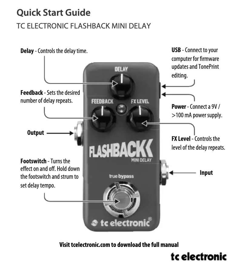 First page image of the manual for Flashback Mini Delay