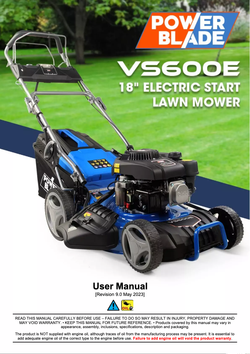 Page 1 of the manual User Manual Powerblade VS600e