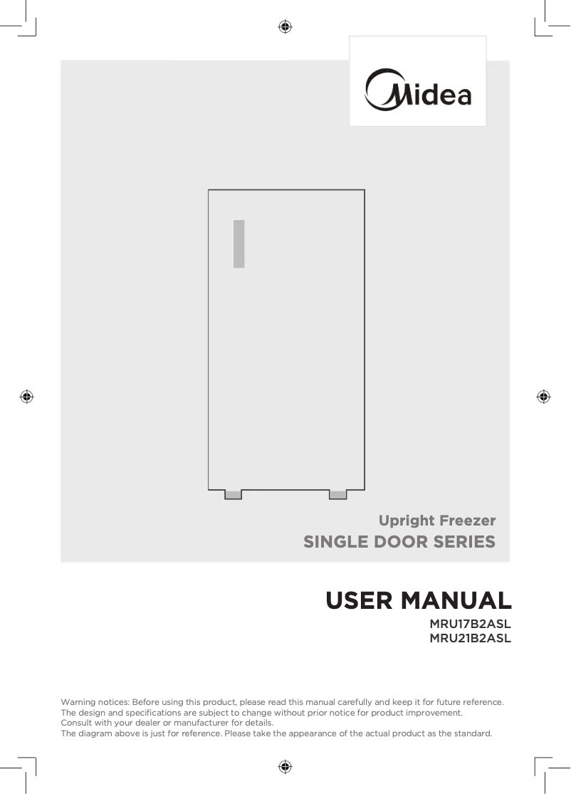 First page image of the manual for MRU17B2ASL