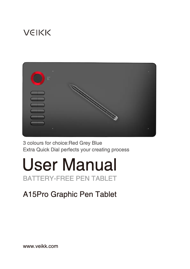 Page 1 of the manual User Manual veikk A15Pro