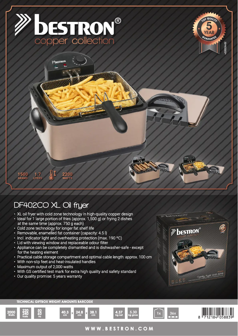 First page image of the manual for DF402CO