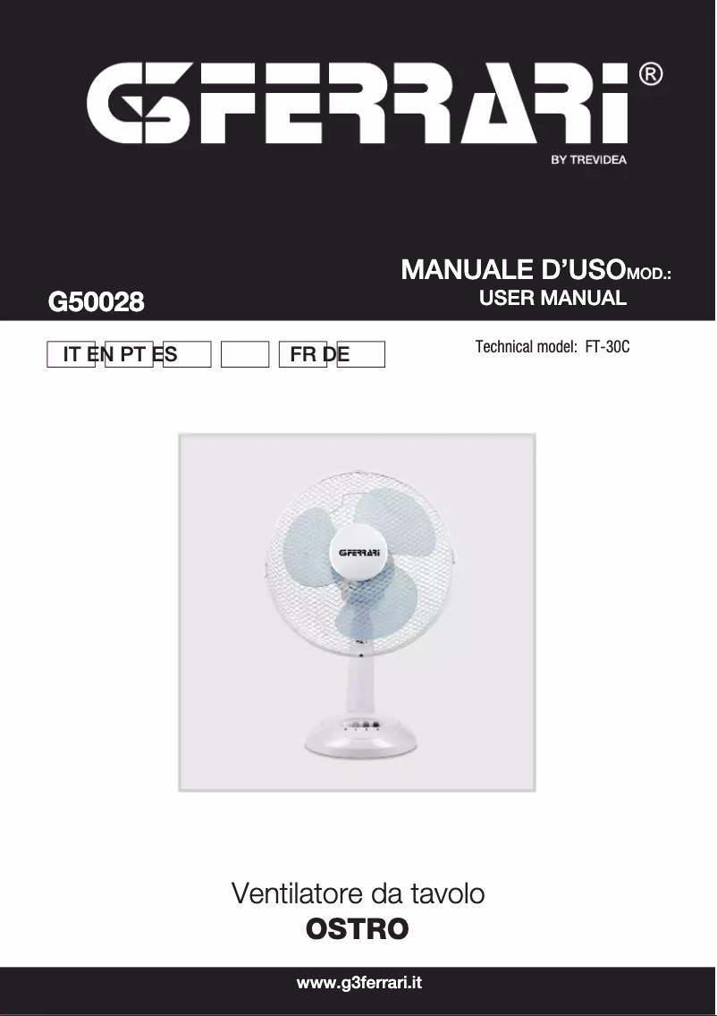 Page 1 of the manual User Manual G3 Ferrari Ostro G50028