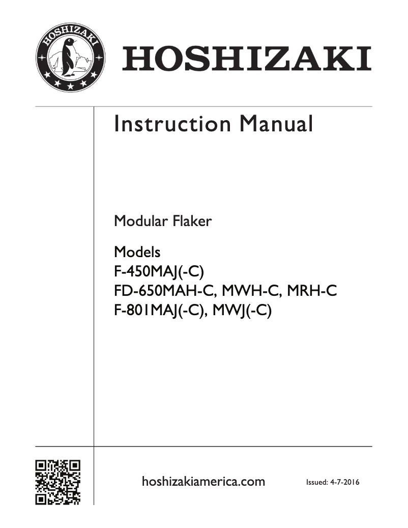 First page image of the manual for FD-650MWH-C
