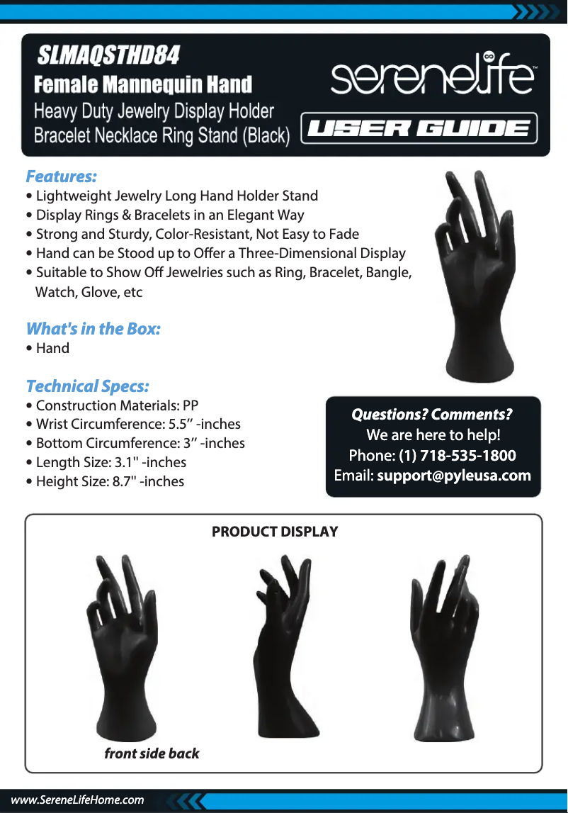 Page 1 of the manual User Manual SereneLife SLMAQSTHD84