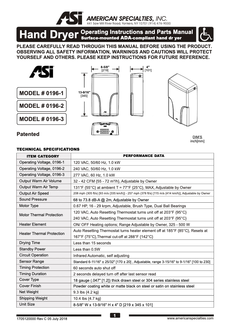 Page 1 of the manual User Manual ASI TURBO-Pro 10-0196-1-41