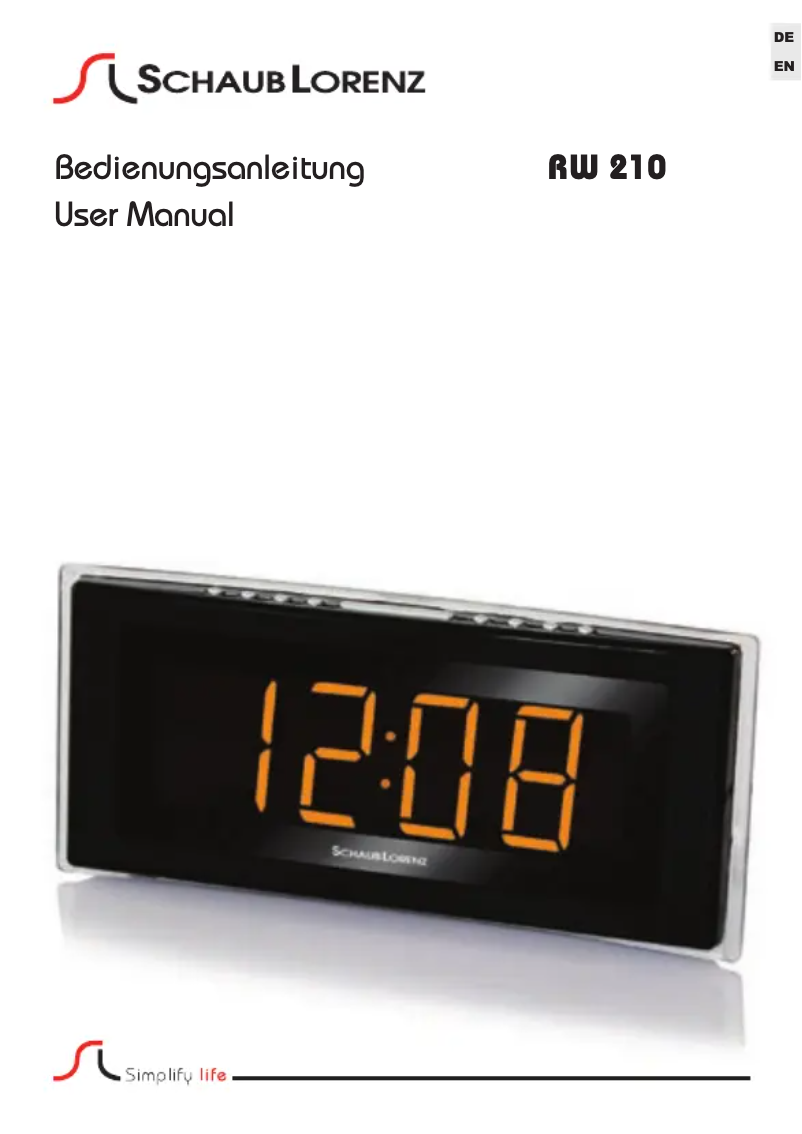 Page 1 de la notice Manuel utilisateur Schaub Lorenz RW210