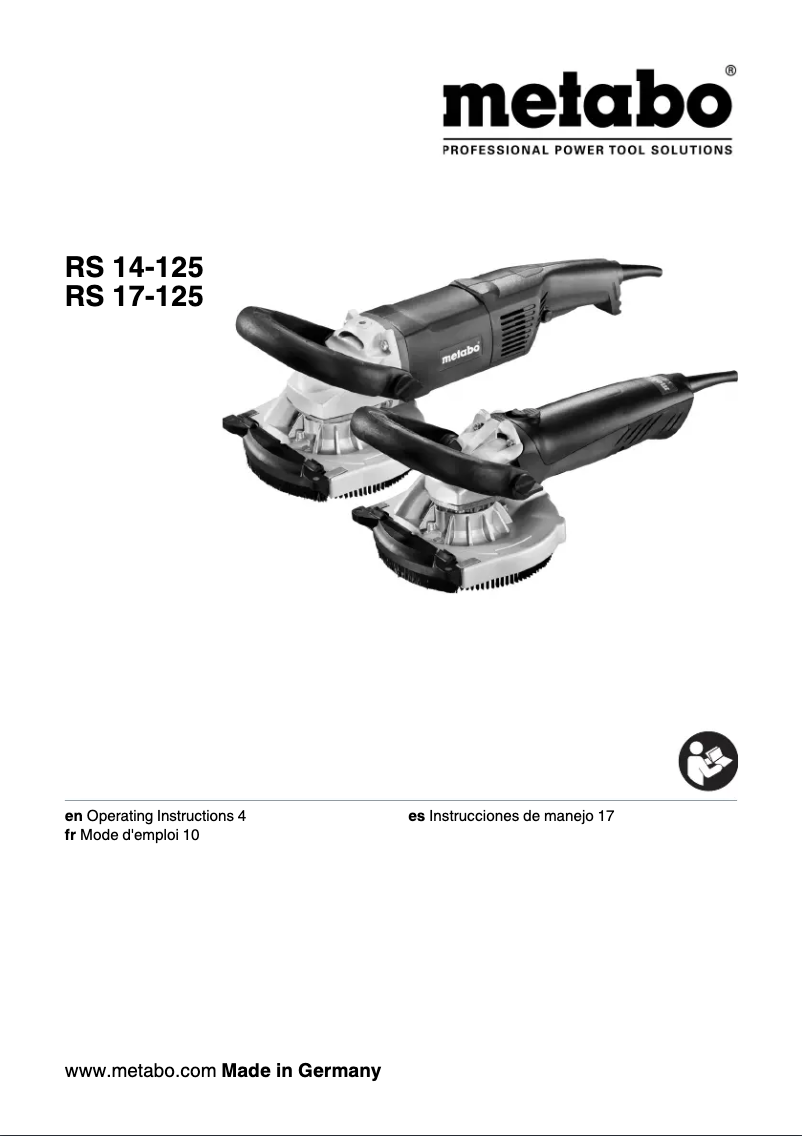 Page 1 of the manual User Manual Metabo RS 14-125