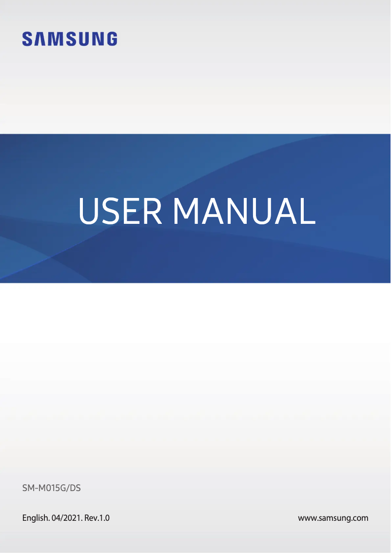 First page image of the manual for Galaxy M01