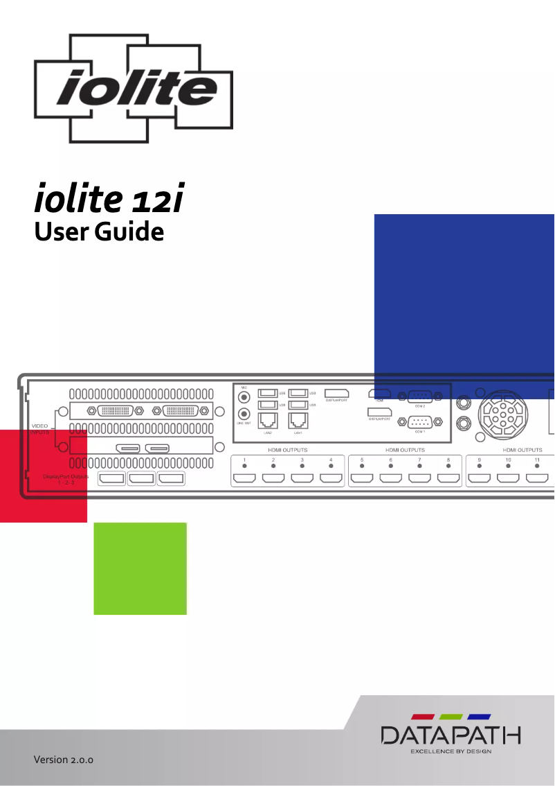 First page image of the manual for iolite 12i