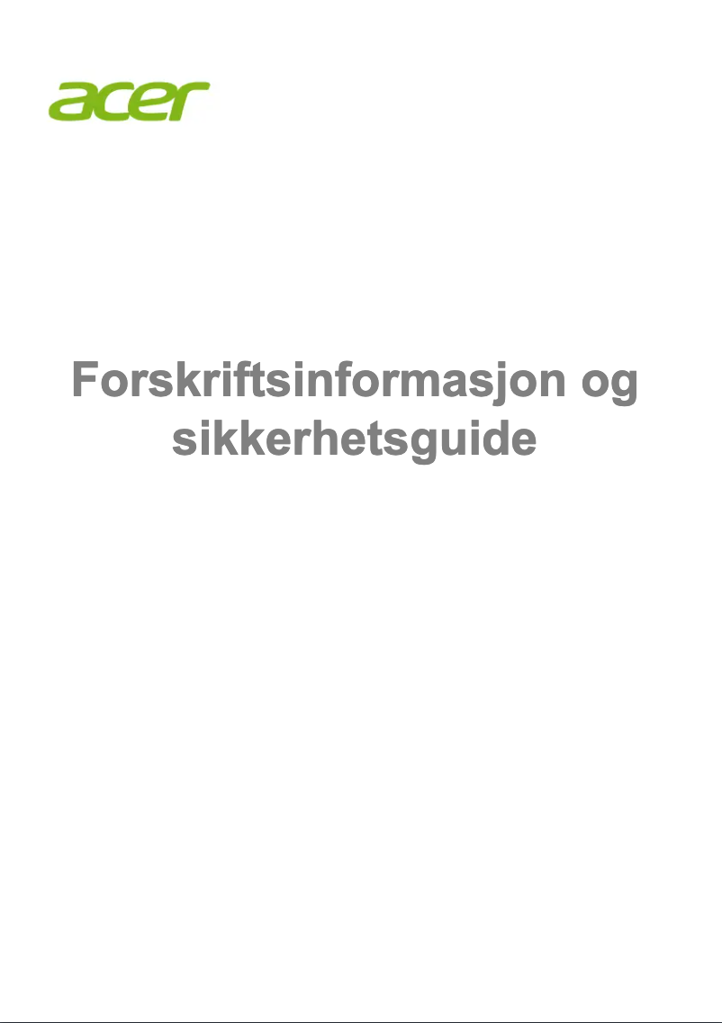 Page 1 of the manual Safety Instructions Acer Nitro 17