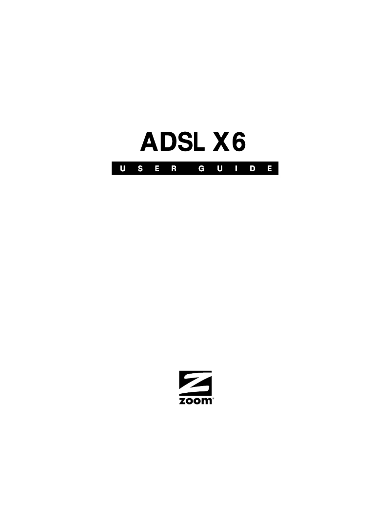 First page image of the manual for ADSL X6