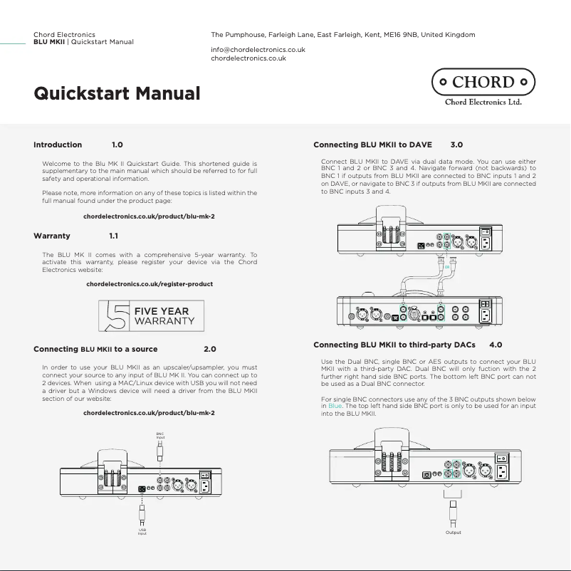 First page image of the manual for Blu