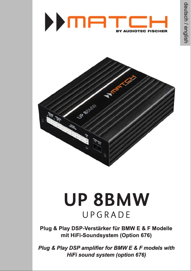 First page image of the manual for UP 8BMW