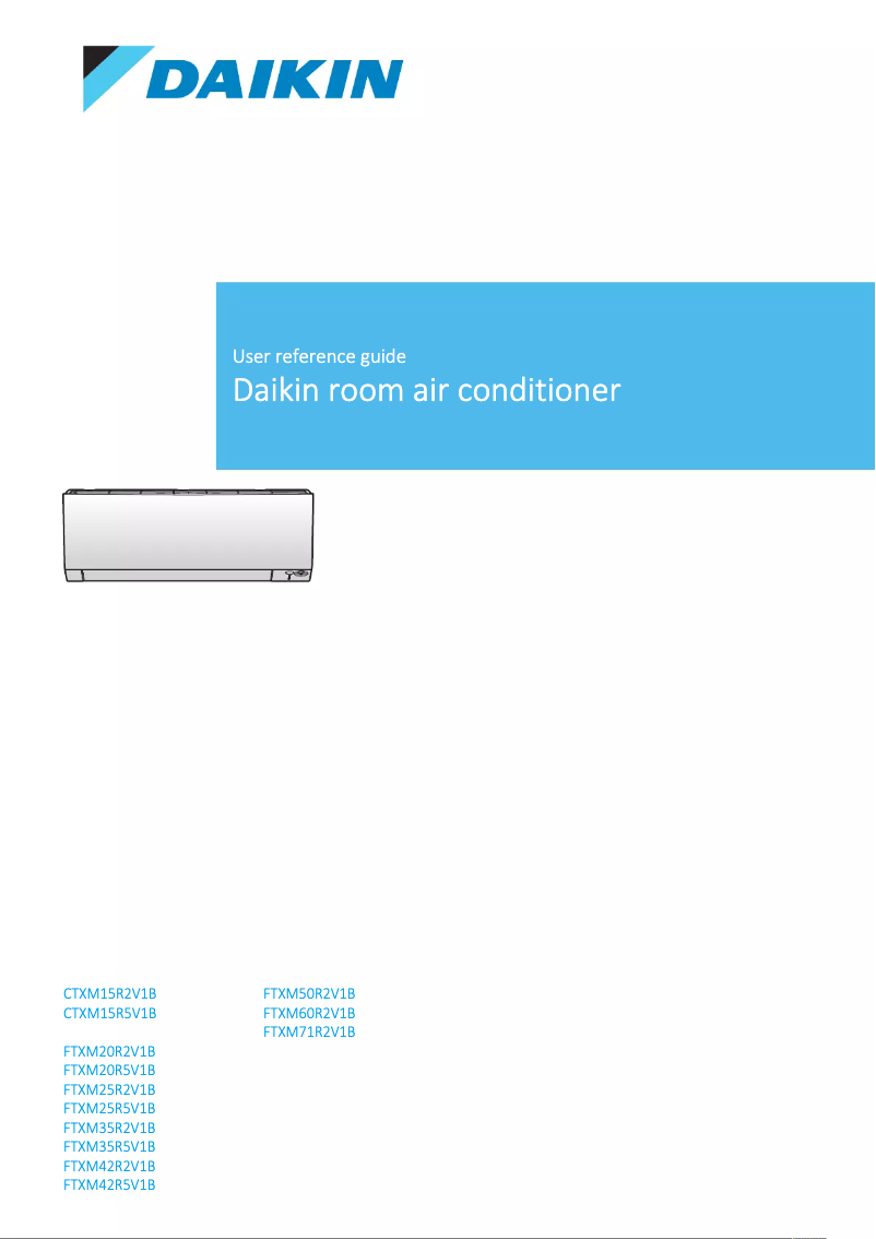 Page 1 of the manual User Manual Daikin FTXM20R2V1B