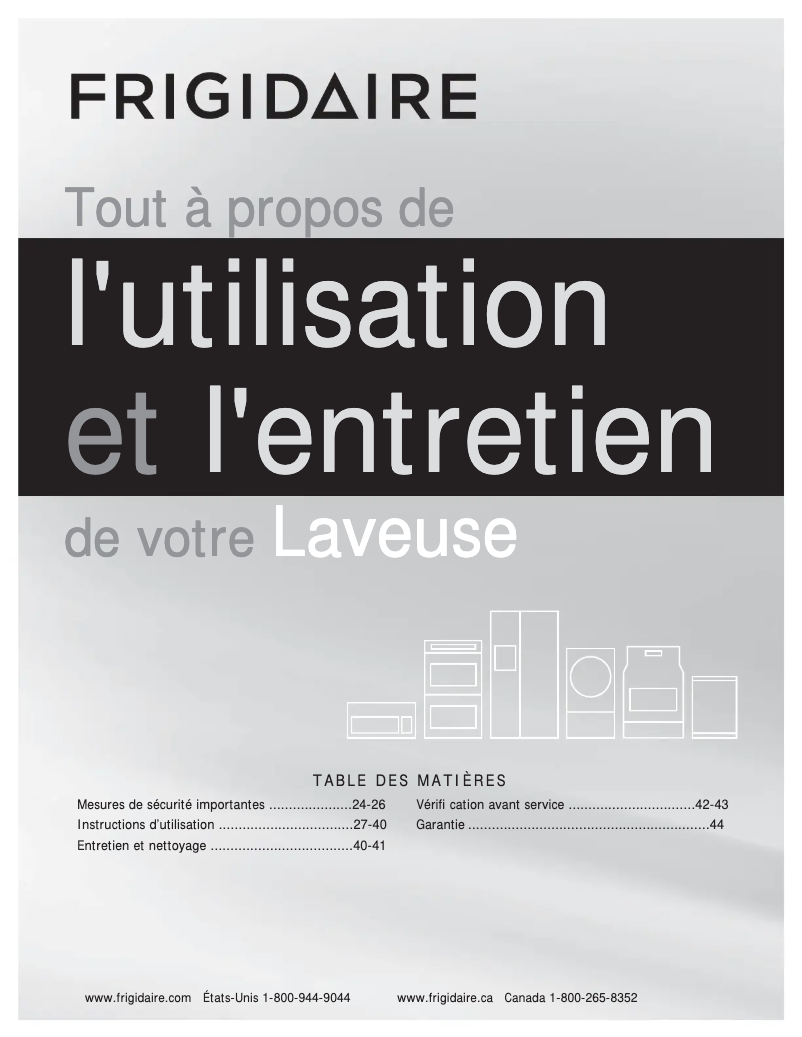 Page 1 de la notice Manuel utilisateur Frigidaire FAHE1011MW