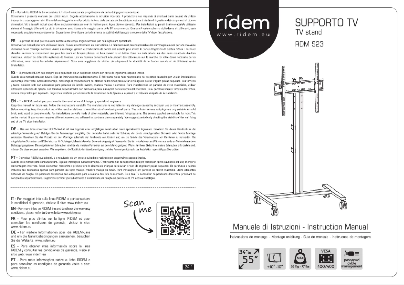 Page 1 of the manual User Manual Ridem RDM S23