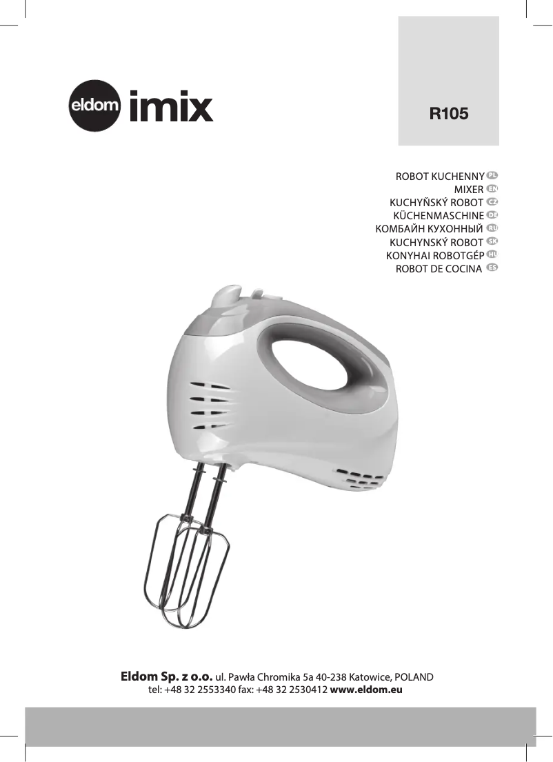 Page 1 of the manual User Manual Eldom IMIX R105