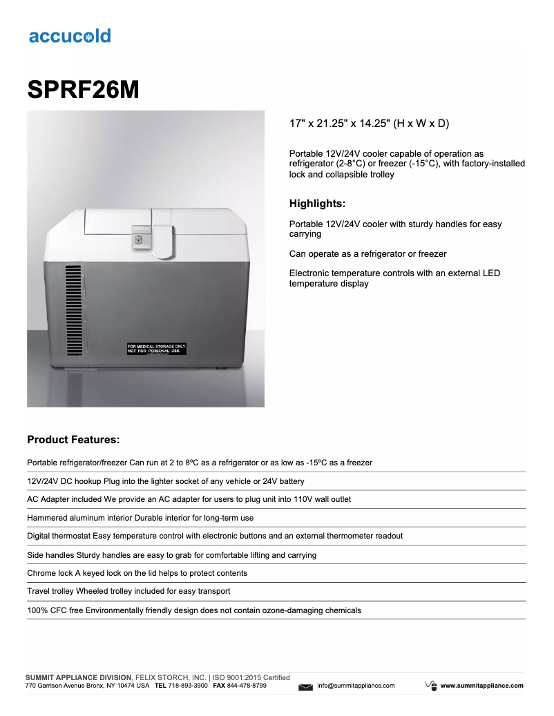 First page image of the manual for SPRF26M