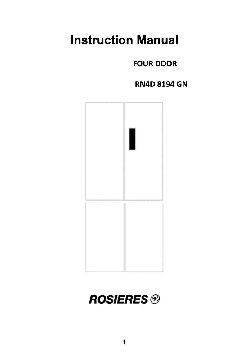 First page image of the manual for RN4D 8194 GN