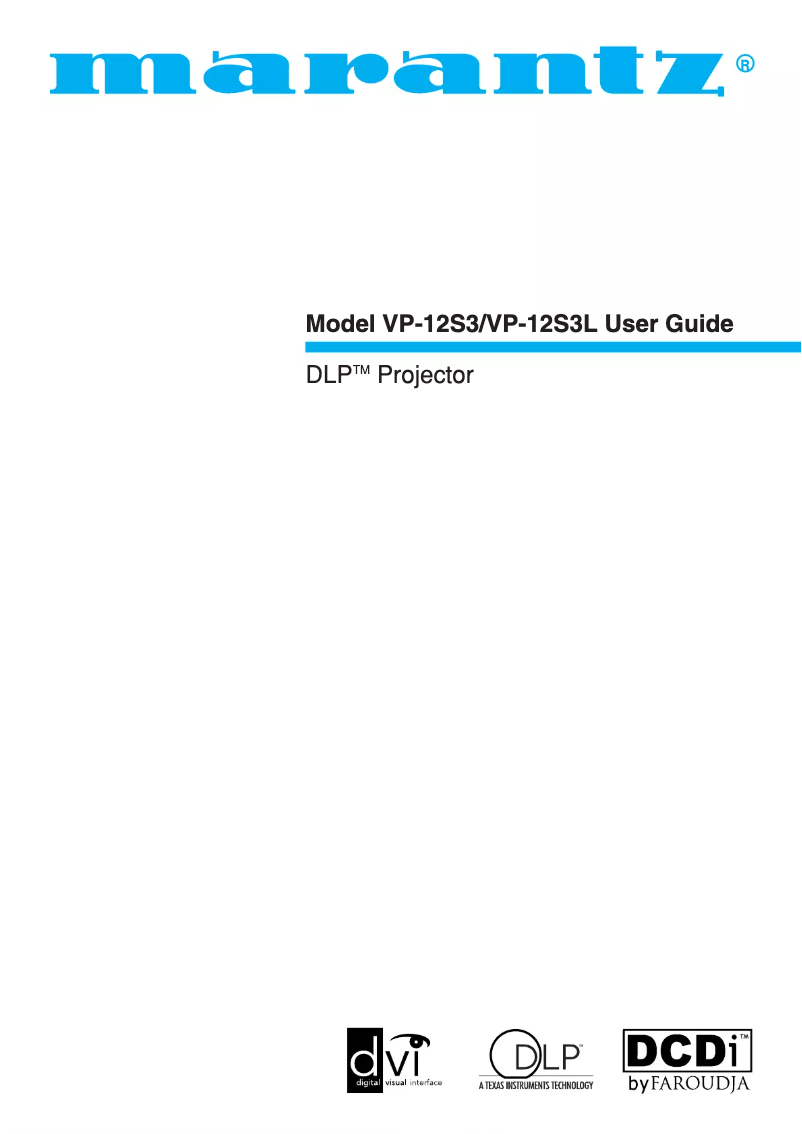 First page image of the manual for VP-12S3