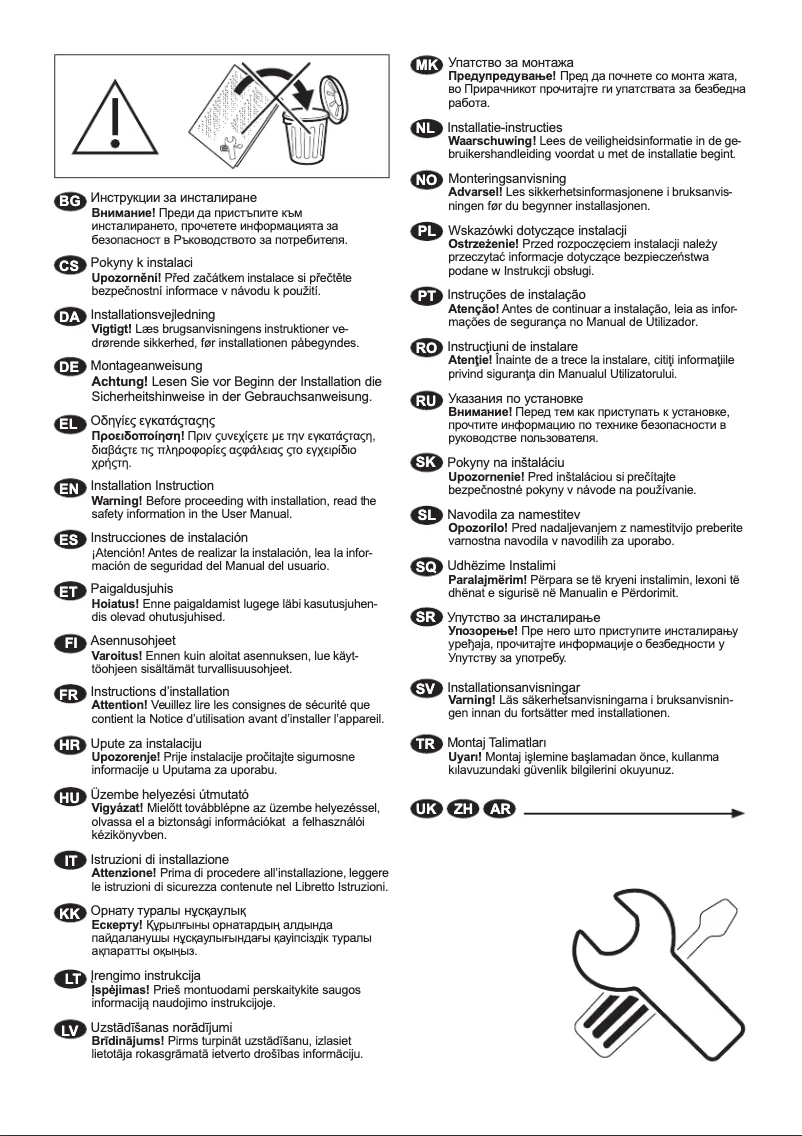 Page 1 of the manual Installation Guide Electrolux EW8F2966Q7