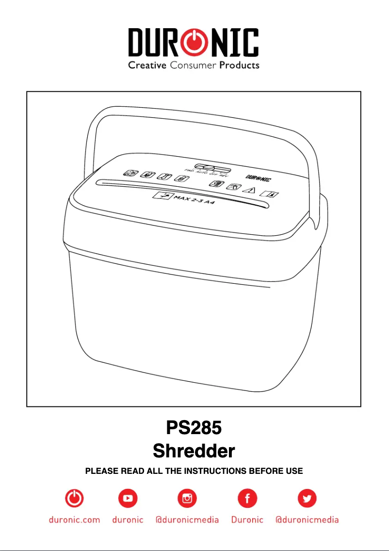 First page image of the manual for PS285