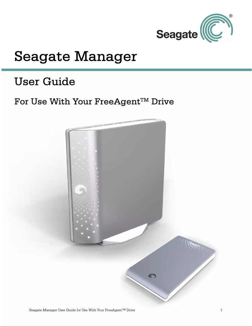 Page 1 of the manual User Manual Seagate FreeAgent Desktop