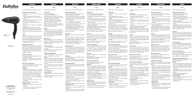 First page image of the manual for Travel Dry 5344E