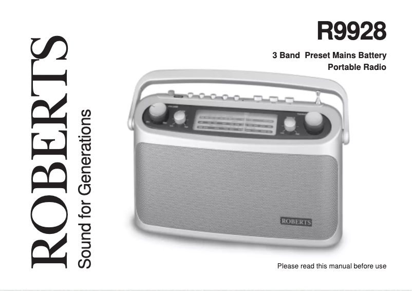 Page 1 of the manual User Manual Roberts Classic 928