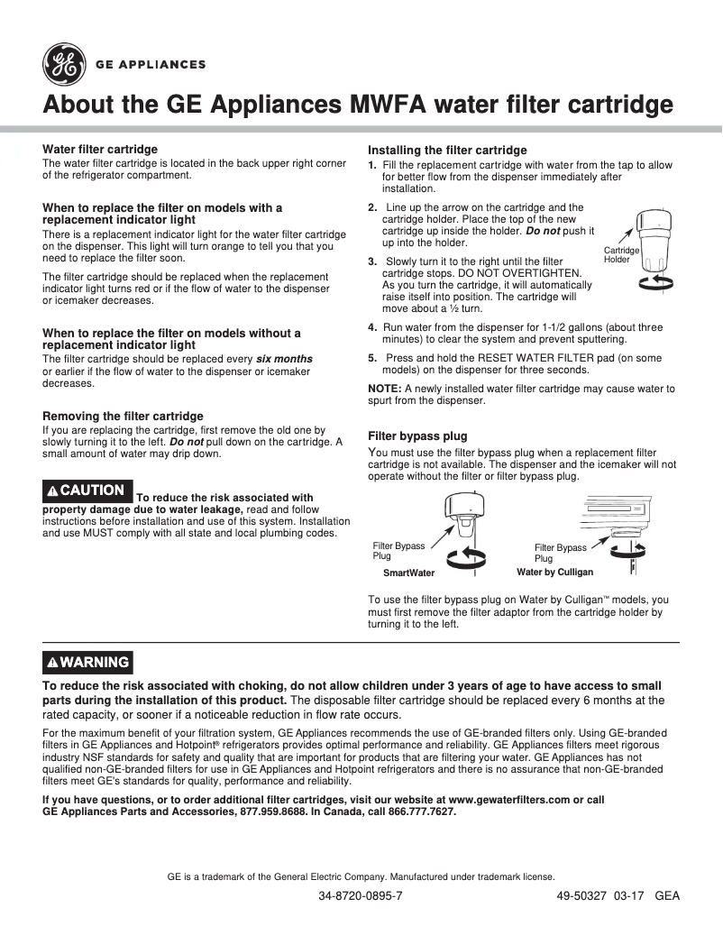First page image of the manual for MWFA