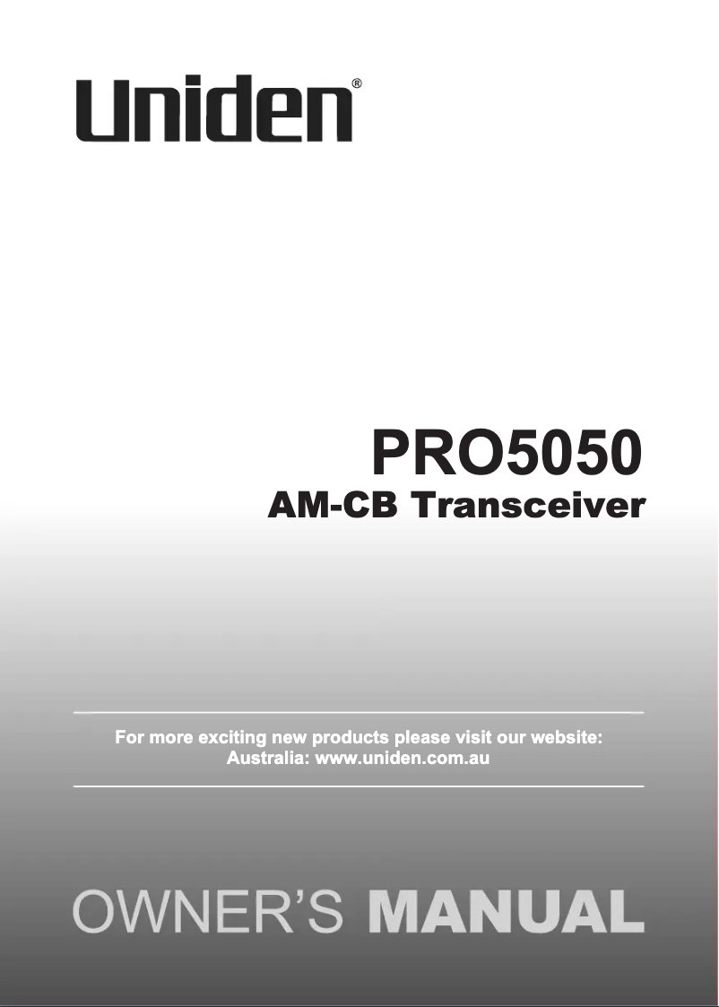 First page image of the manual for PRO5050