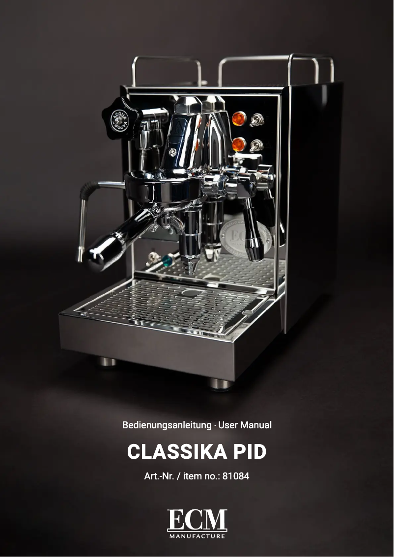 First page image of the manual for Classika PID