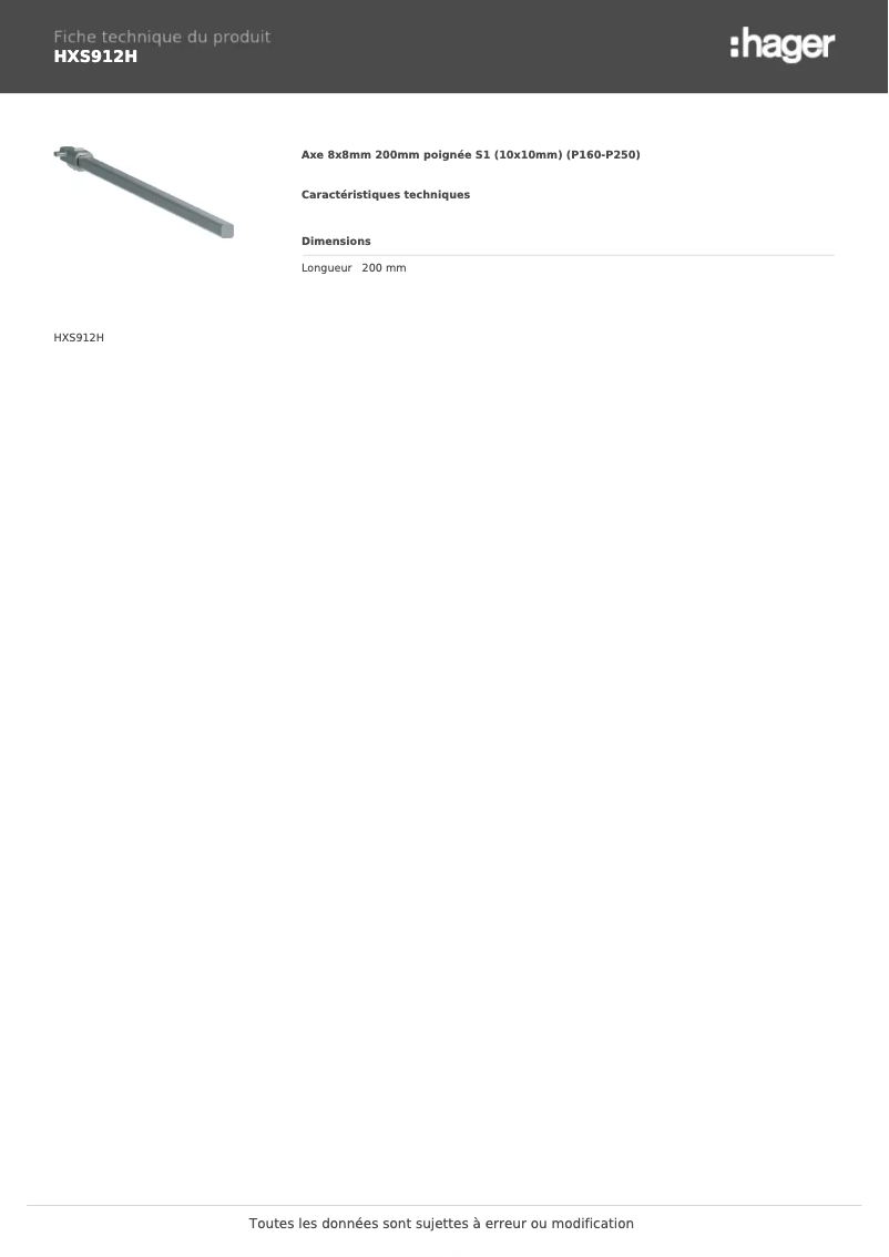 First page image of the manual for HXS912H