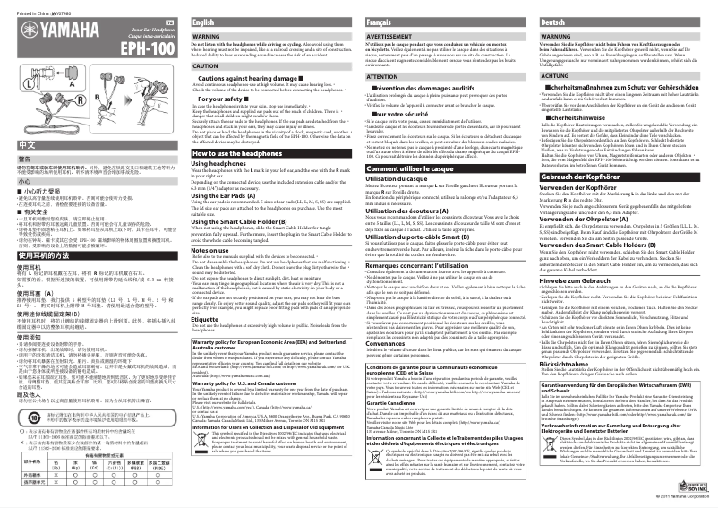 First page image of the manual for EPH-100