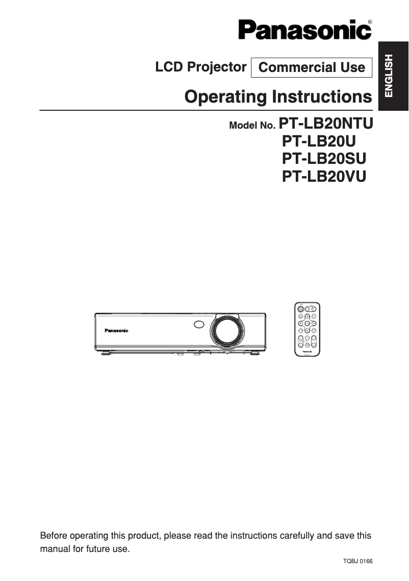 First page image of the manual for PT-LB20NTU