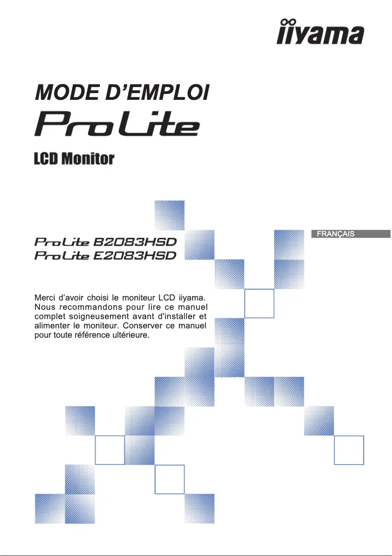 First page image of the manual for ProLite E2083HSD-B1