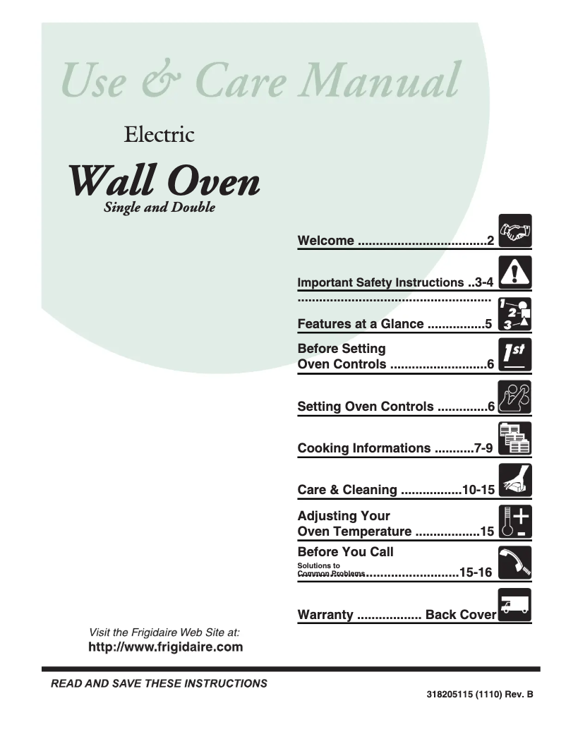 First page image of the manual for GLEB30S9FQ