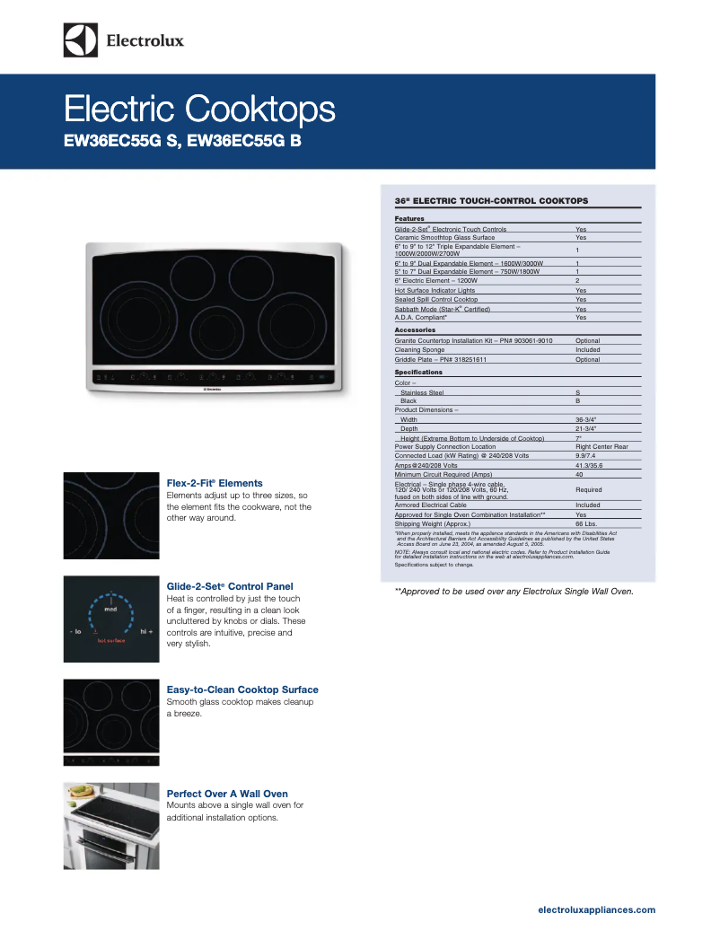 First page image of the manual for EW36EC55GB
