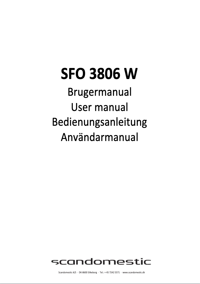 Page 1 of the manual User Manual Scandomestic SFO 3806 W