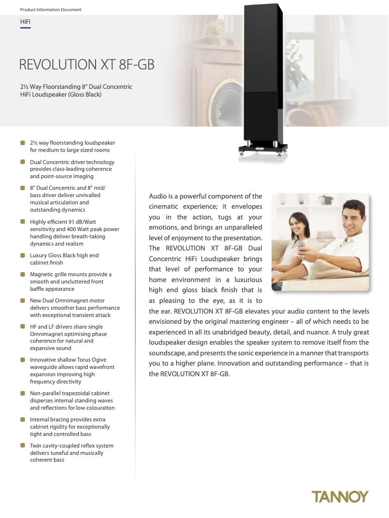 First page image of the manual for Revolution XT 8F