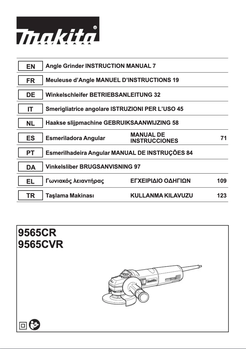 Page 1 of the manual User Manual Makita 9565CR