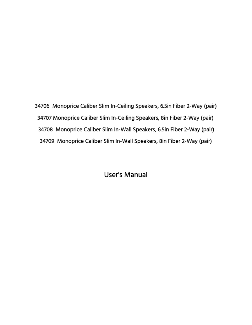 First page image of the manual for 34708