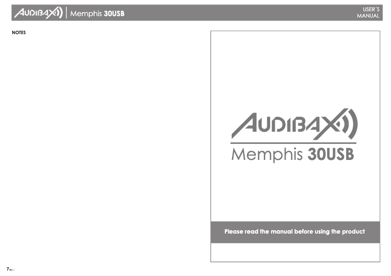 First page image of the manual for Memphis 30 USB