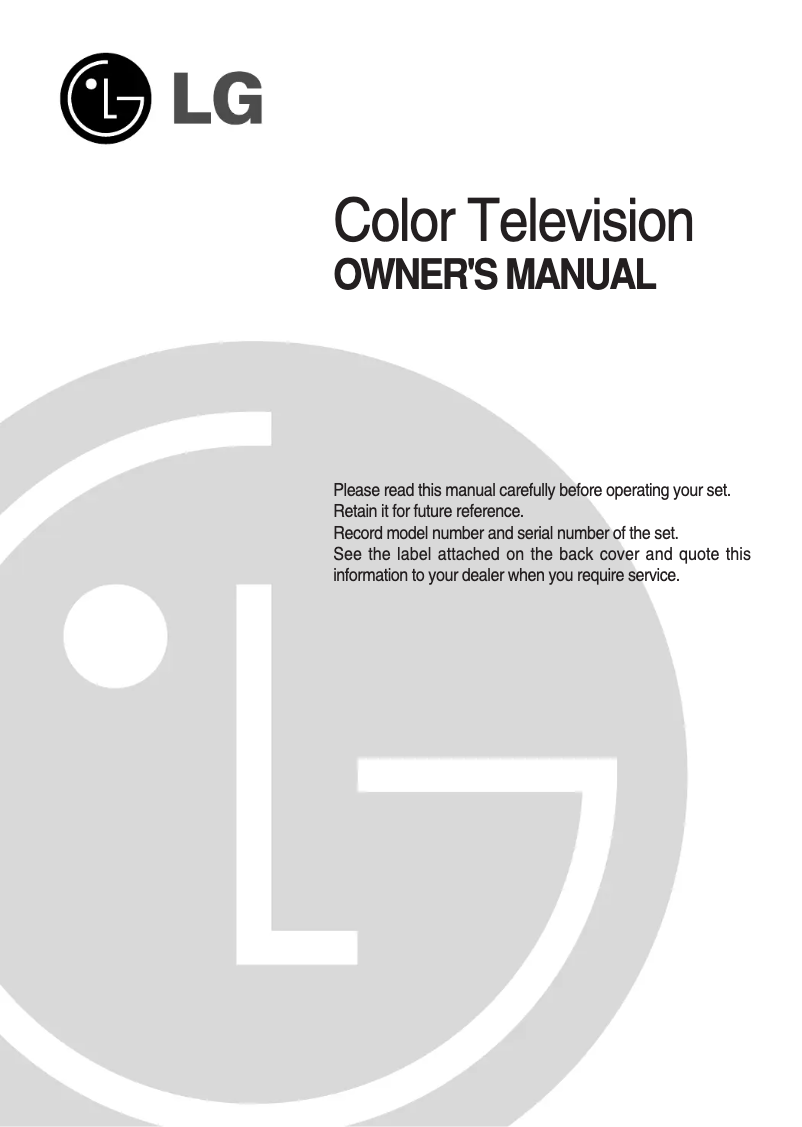 Page 1 of the manual User Manual LG 29FU1RS
