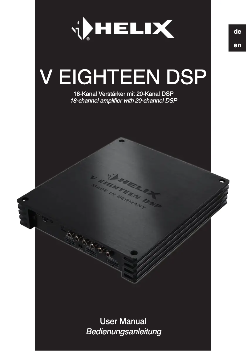 Page 1 of the manual User Manual Helix V EIGHTEEN DSP