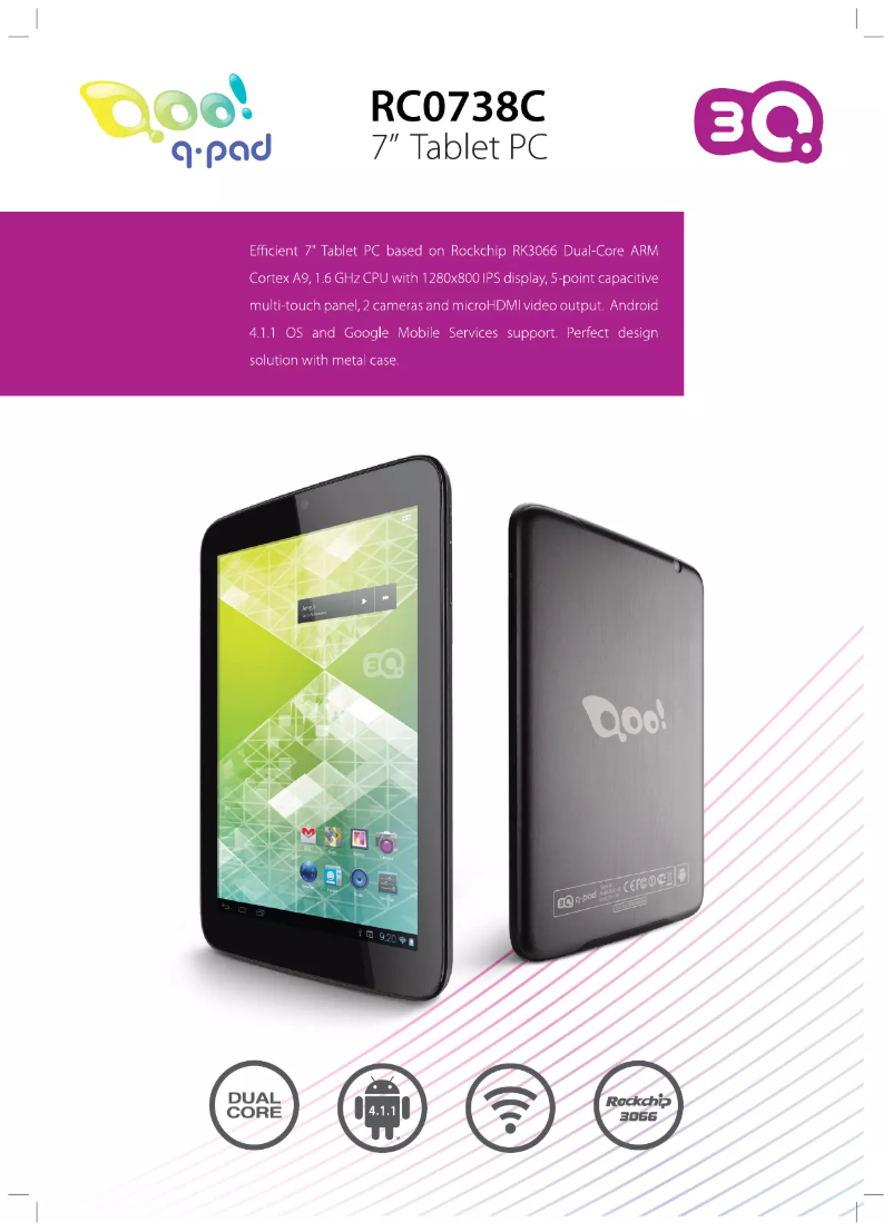 First page image of the manual for Q-pad RC0738C